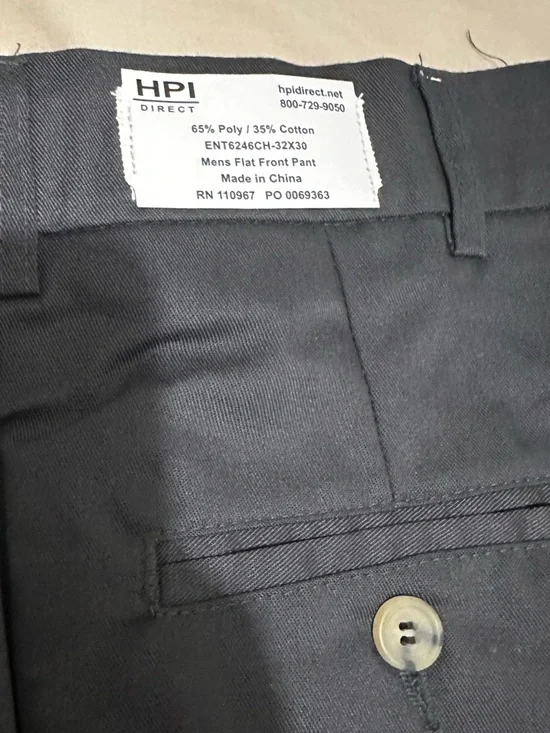 Men's Charcoal Work Pants 32x30 | 4 Pockets | Flat Front | New - Picture 3 of 12